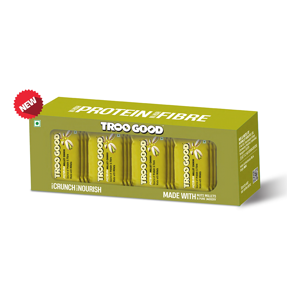 Troogood Pistachio Millet Chikki 160 gms (16 Pieces)